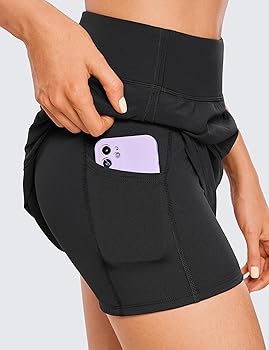 CRZ YOGA Womens High Waisted Tennis Skirts with 3 Pockets